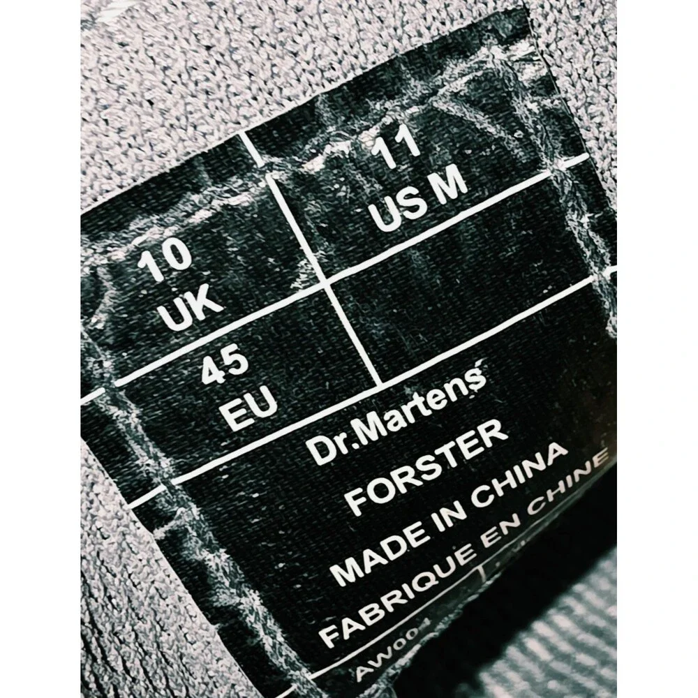 Dr. Martens Sz 11 Forster Black  Leather Slip-On Casual Career Church Loafers